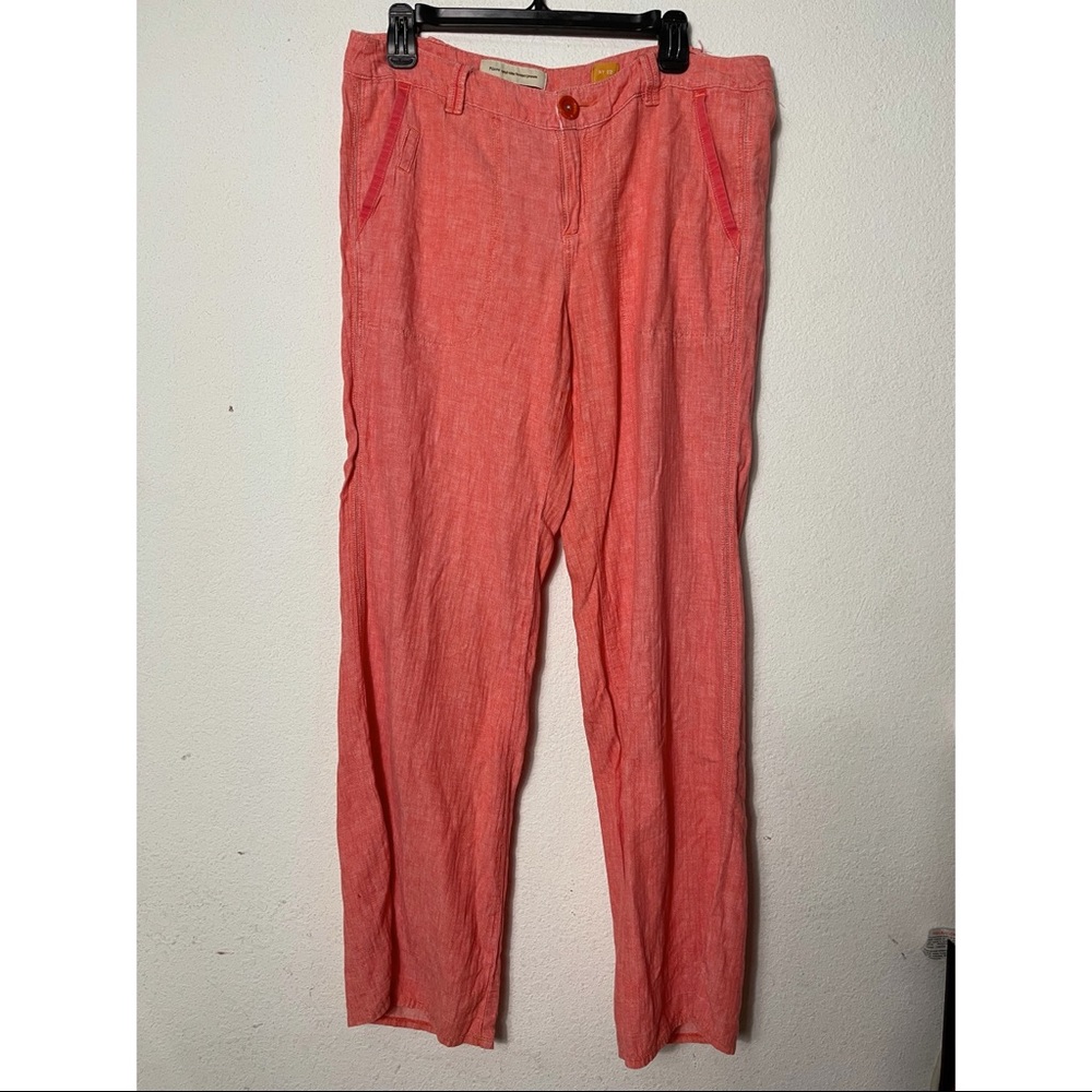Pilcro and the Letterpress Coral linen Pants